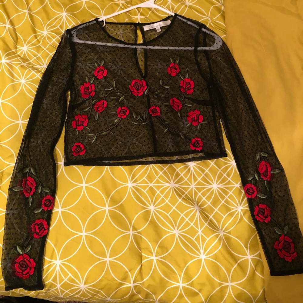 Lovers+Friends Black Sheer Long Sleeve